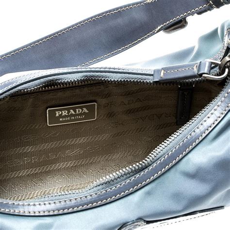 prada light blue tote|prada padded nylon shoulder bag.